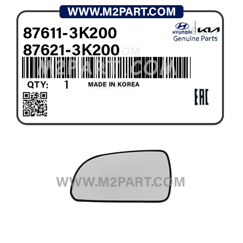 87611-3K200 شیشه آینه سوناتا 2009 - تصویر 1