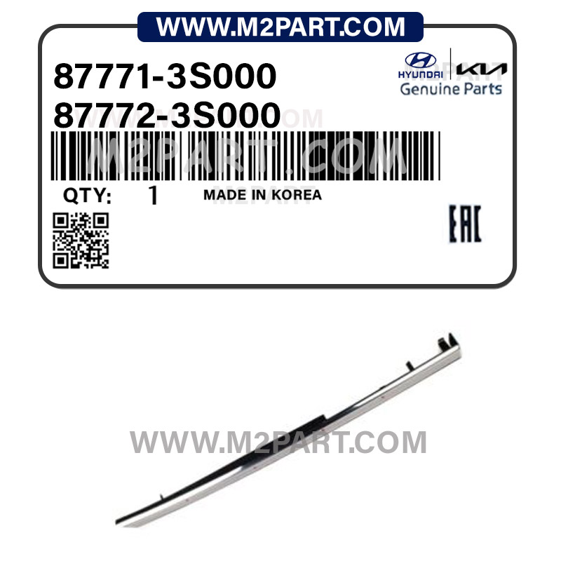 87771-3S000 زه بالای گلگیر جلو سوناتا YF استیل - تصویر 1