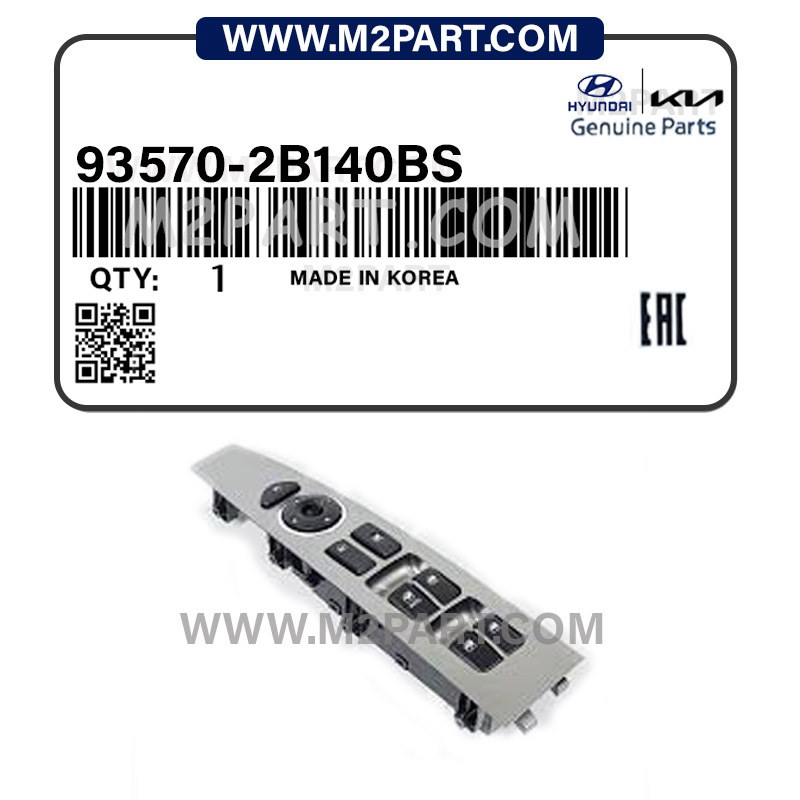 93570-2b140 کلید شیشه بالابر جلو چپ سانتافه 2010/2011 (3500CC) - Image 1